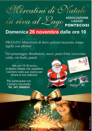 Locandina dei Mercatini di Natale in Riva al Lago a Pontecosi, edizione 2017