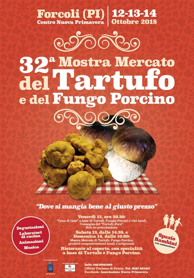 Locandina della Mostra del Tartufo e del Fungo Porcino a Forcoli