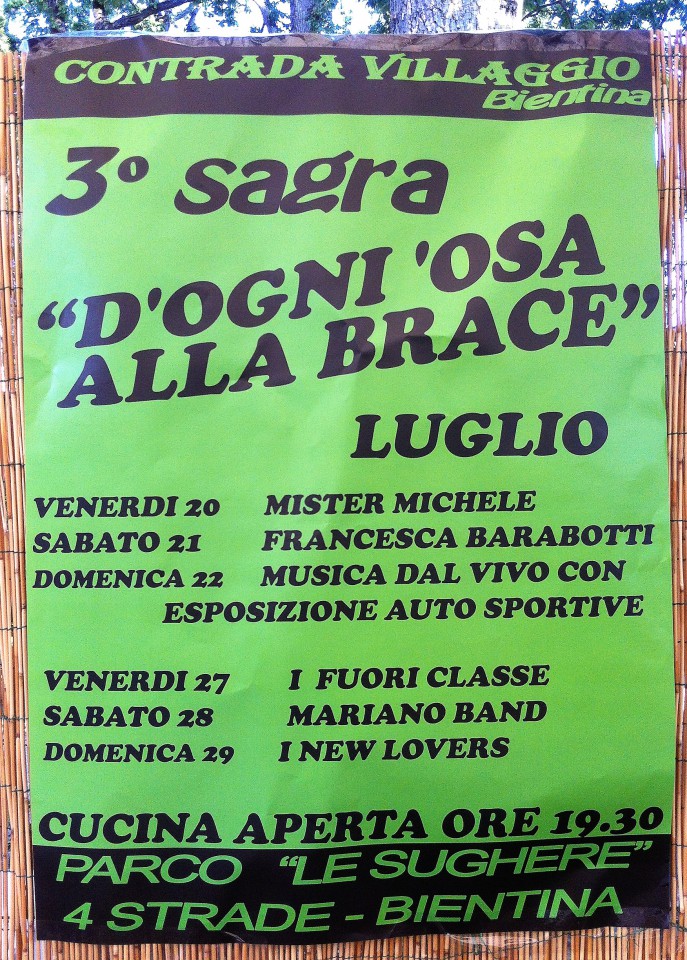 Sagra d'ogni 'Osa alla Brace