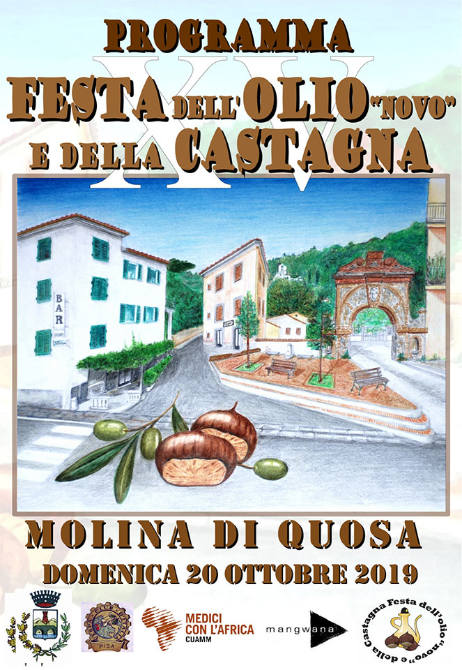 Locandina della Festa dell'Olio Novo e della Castagna a Molina di Quosa