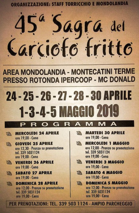 Locandina della Sagra del Carciofo Fritto a Torricchio