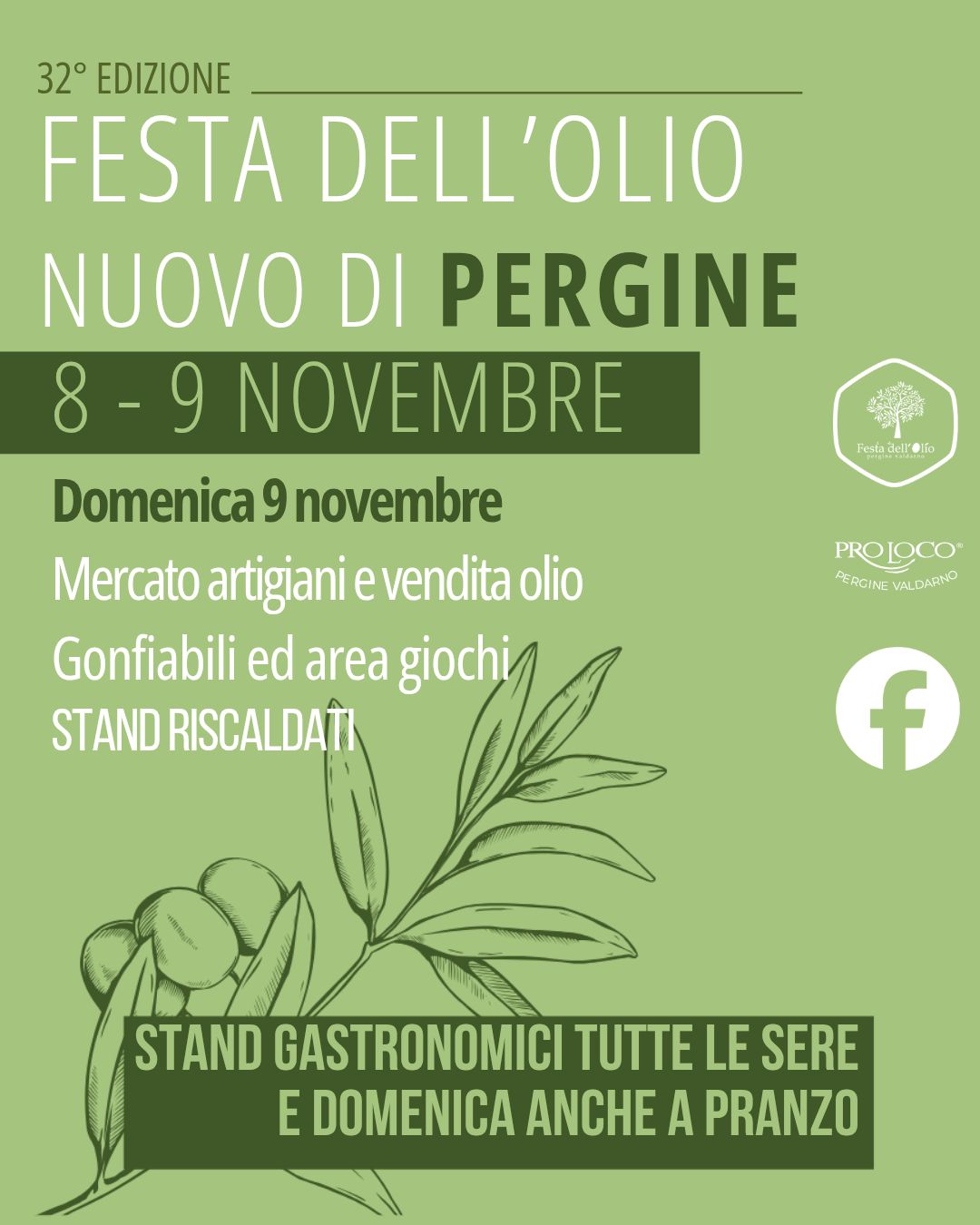 Locandina della Festa dell'Olio Nuovo a Pergine Valdarno