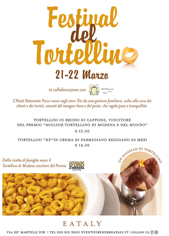 Locandina del Festival del Tortellino presso Eataly Firenze