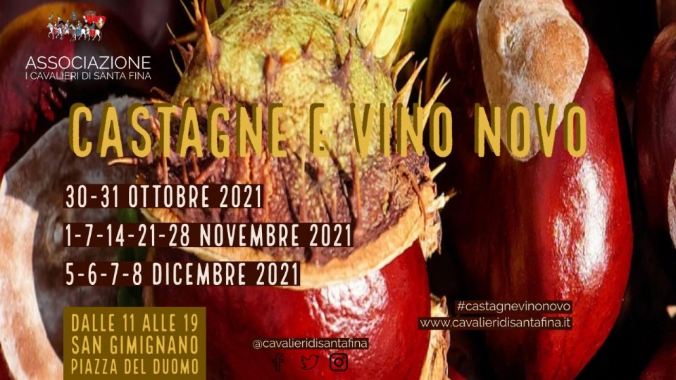 Locandina di Castagne e Vino Novo a San Gimignano