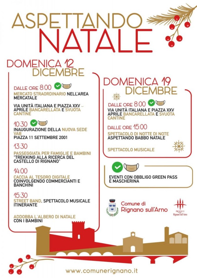 Locandina di Due domeniche insieme aspettando il Natale a Rignano sull'Arno, edizione del 2015