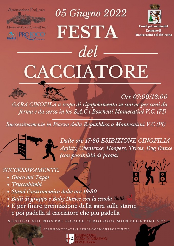 Locandina Festa del Cacciatore a Montecatini Val di Cecina