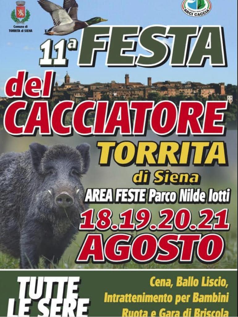 Locandina della Festa del Cacciatore a Torrita di Siena