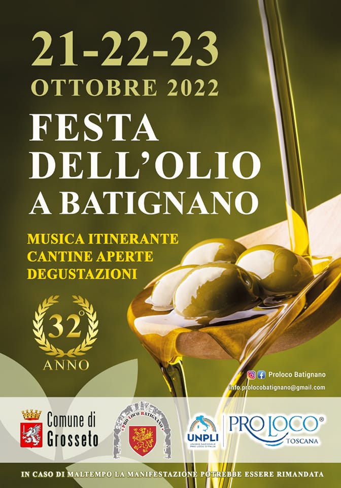 Locandina della Festa dell'Olio a Batignano