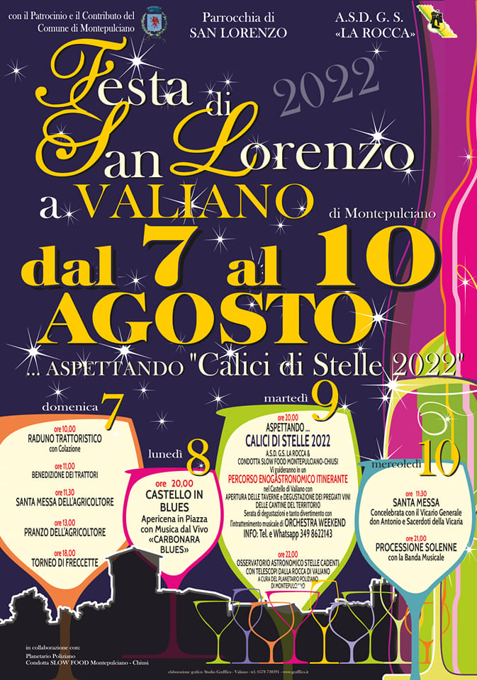 Locandina della Festa di San Lorenzo a Valiano
