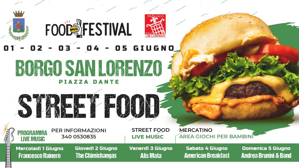 Locandina di Food Festival a Borgo San Lorenzo