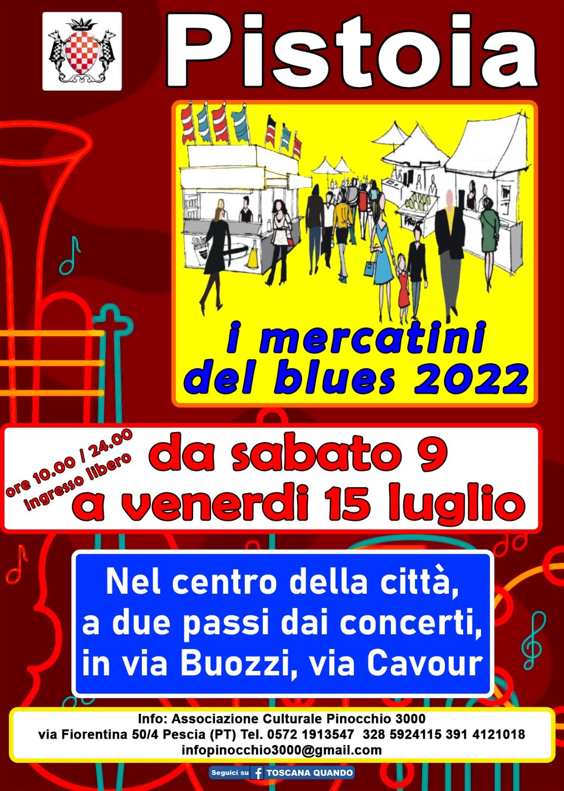 Locandina I mercatini del blues a Pistoia