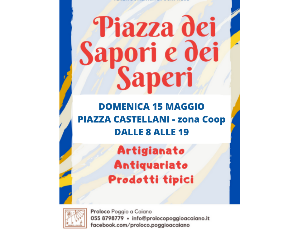 Locandina della Piazza dei Sapori e dei Saperi a Poggio, edizione di maggio 2017