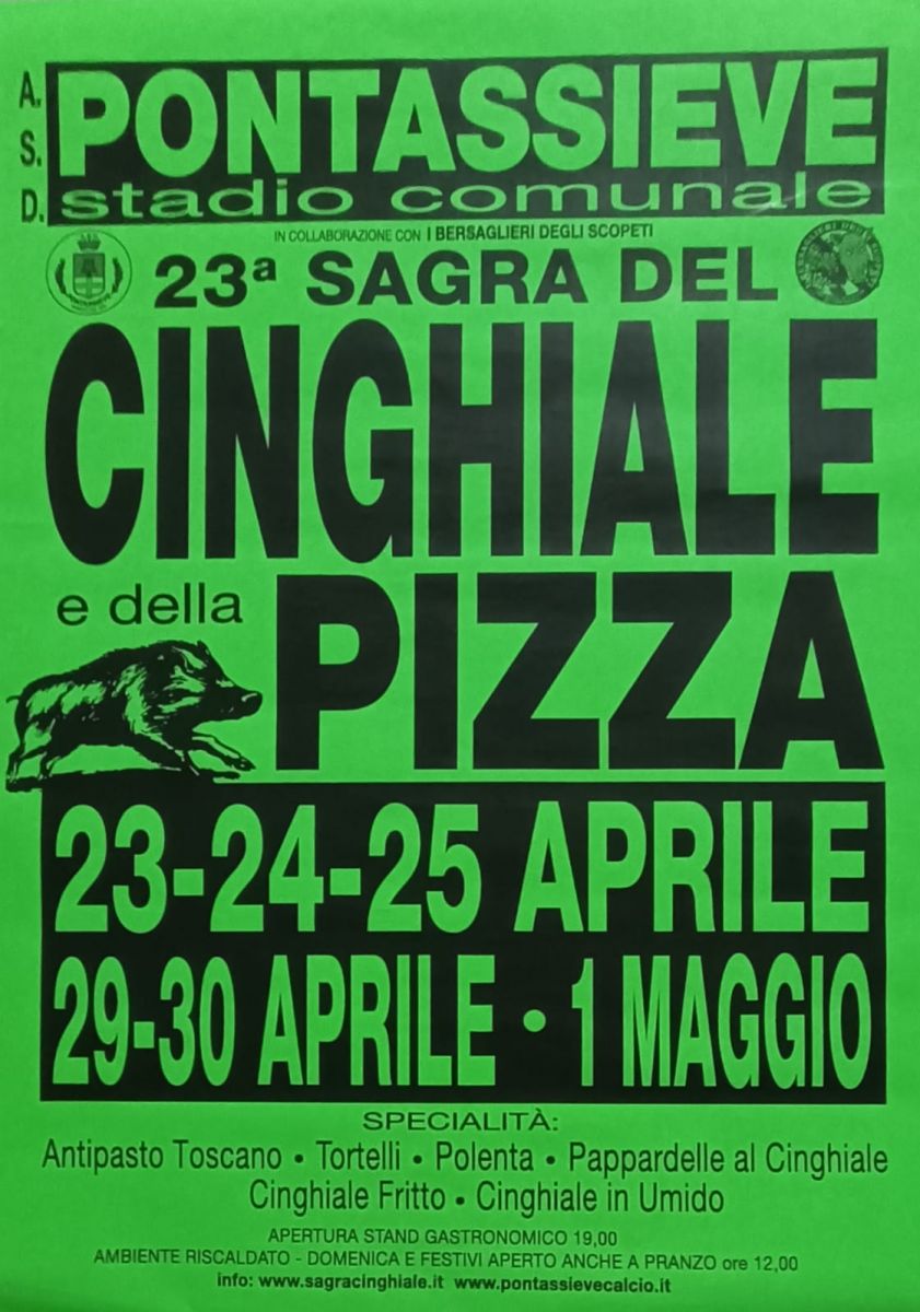 Locandina del Sagra del Cinghiale e della Pizza a Pontassieve