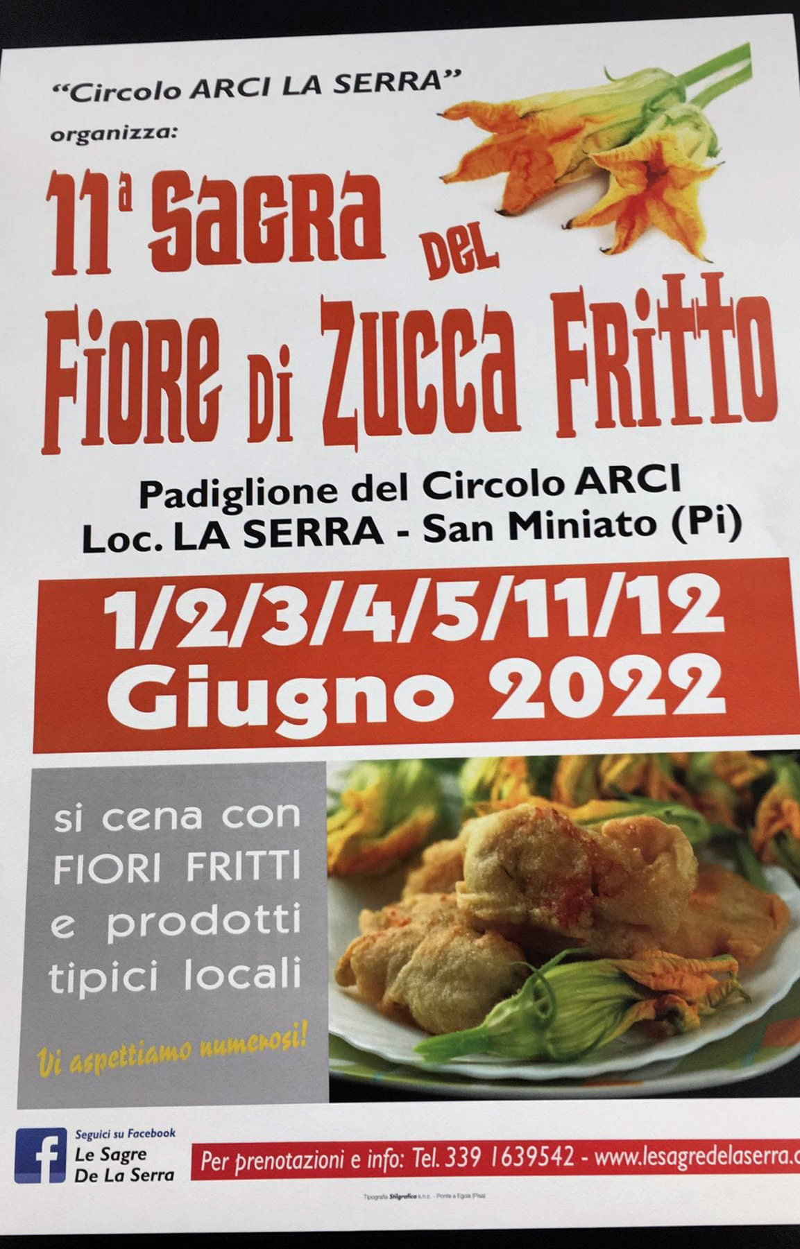 Locandina della Sagra del Fiore di Zucca Fritto a La Serra