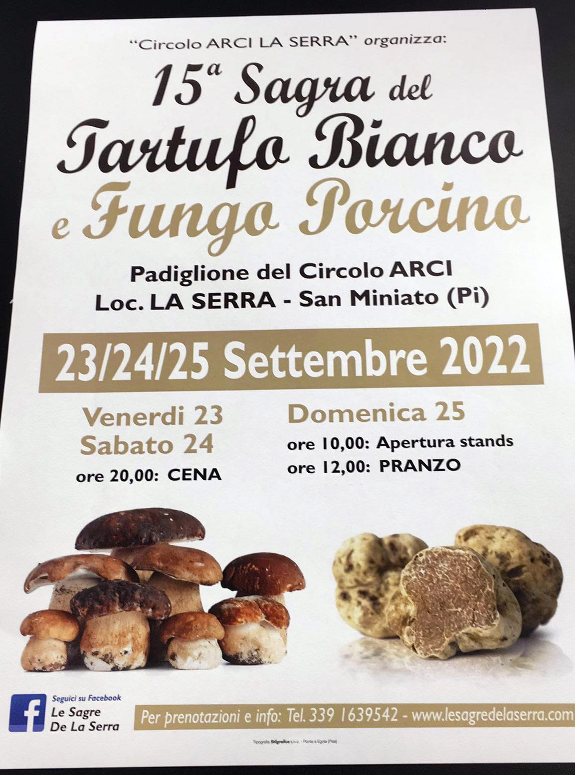 Locandina della Sagra del Tartufo Bianco e Fungo Porcino a La Serra