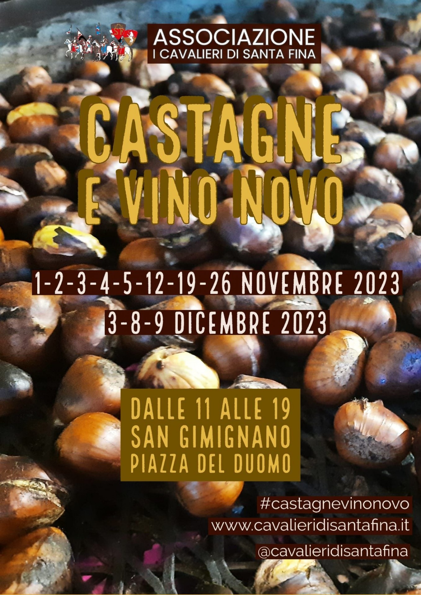 Locandina di Castagne e Vino Novo a San Gimignano
