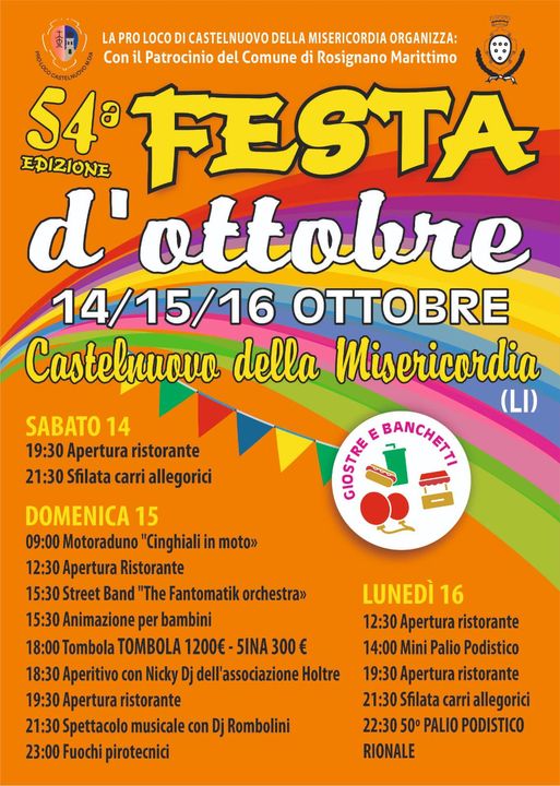 Locandina della Festa d'Ottobre a Castelnuovo della Misericordia