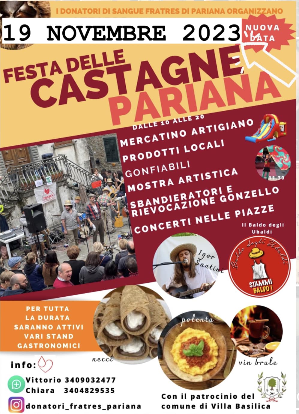 Locandina Festa delle Castagne a Pariana