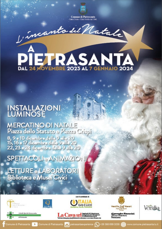 Locandina l'incanto del Natale a Pietrasanta