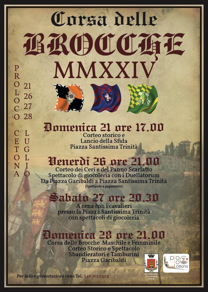 Locandina della Corsa delle Brocche a Cetona