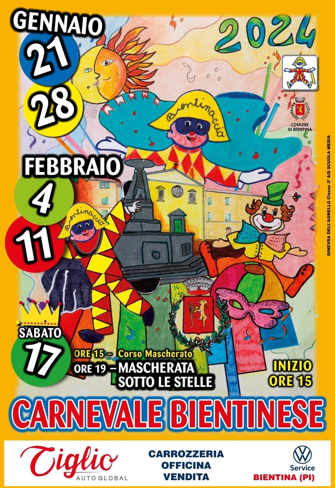 Locandina Carnevale Bientinese a Bientina Pisa