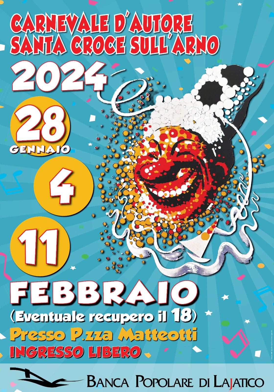 Locandina Carnevale d'autore a Santa Croce sull'Arno