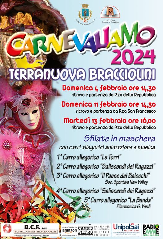 Locandina di Carnevaliamo a Terranuova Bracciolini, edizione 2016
