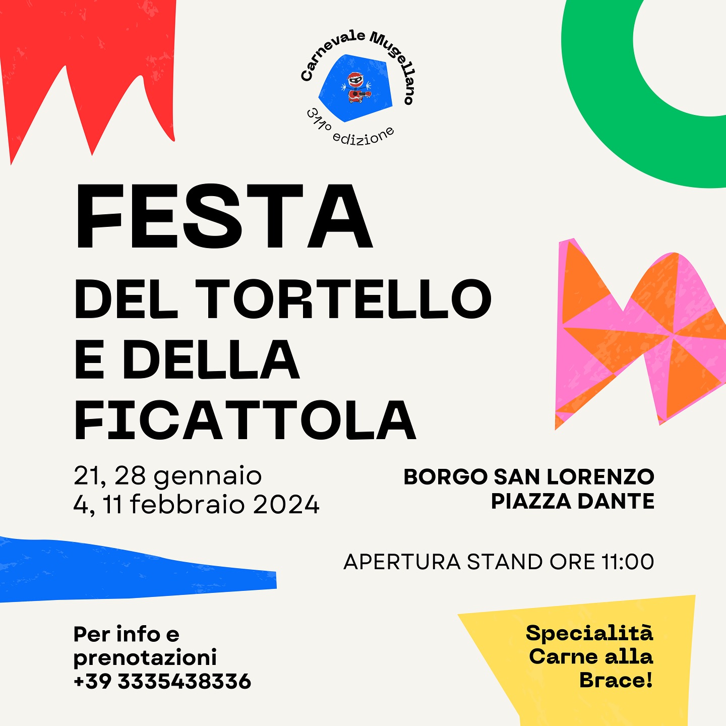 Locandina Festa del tortello e della ficattola a Borgo San Lorenzo