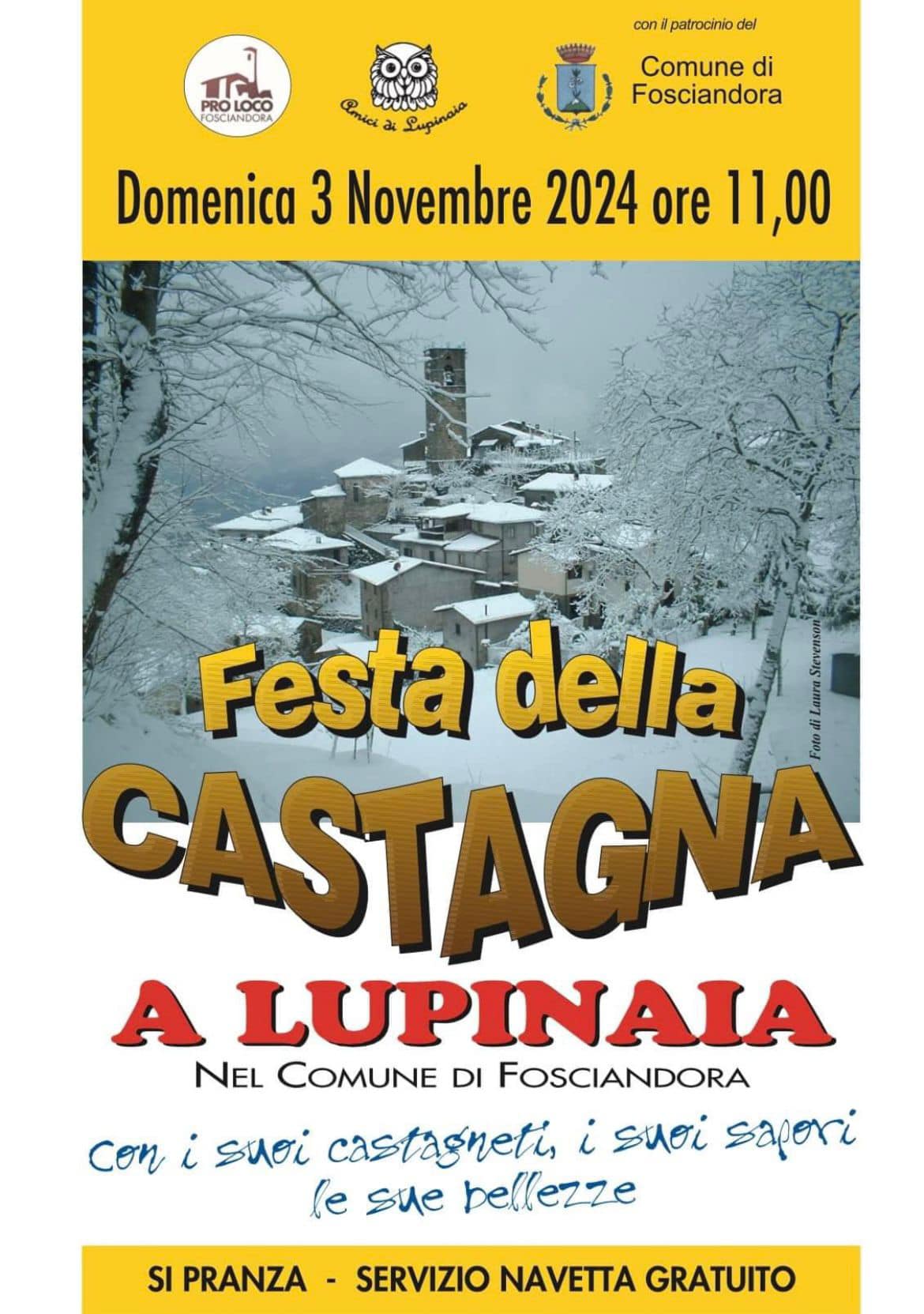 Locandina Festa della Castagna a Lupinaia frazione di Fosciandora