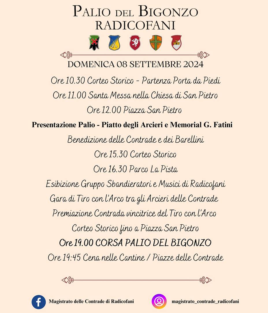 Locandina del Palio del Bigonzo a Radicofani