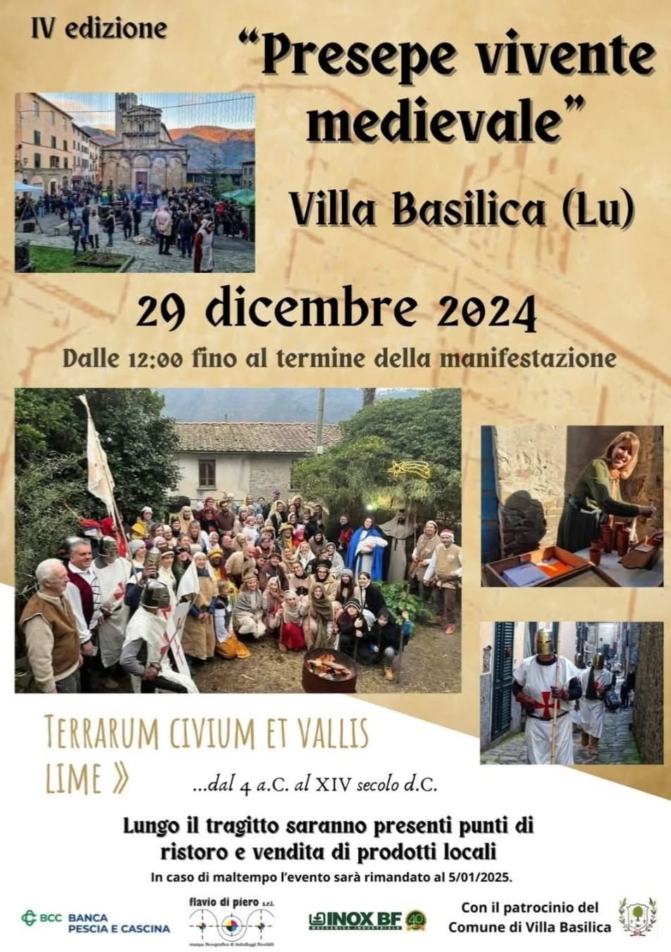 Locandina Presepe medievale Villa Basilica Lucca