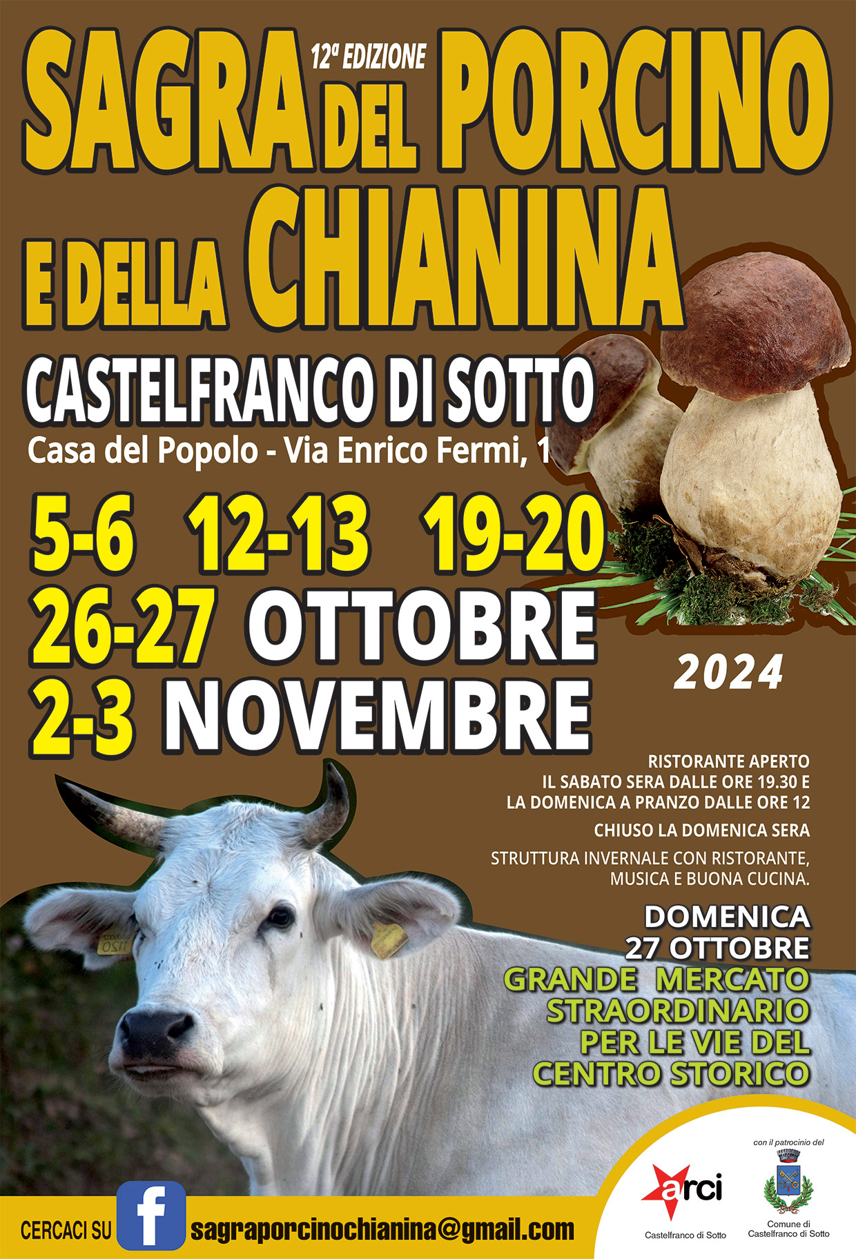 Locandina della Sagra del Porcino e della Chianina a Castelfranco di Sotto
