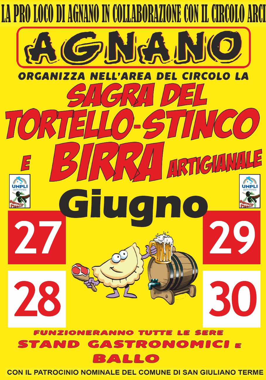Locandina della Sagra del Tortello e dello Stinco ad Agnano Pisano