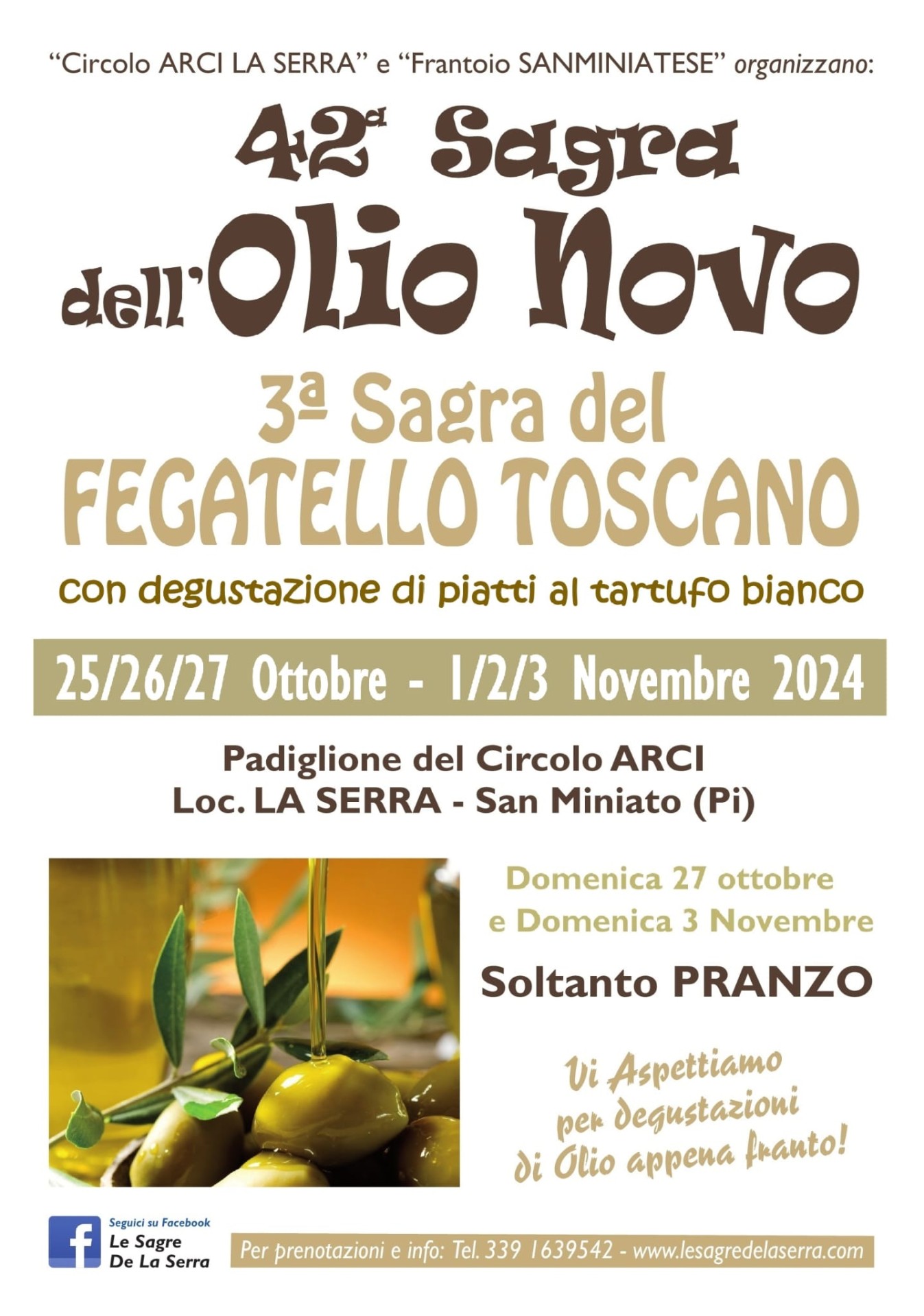 Locandina della Sagra dell'Olio novo e del Fegatello toscano a La Serra