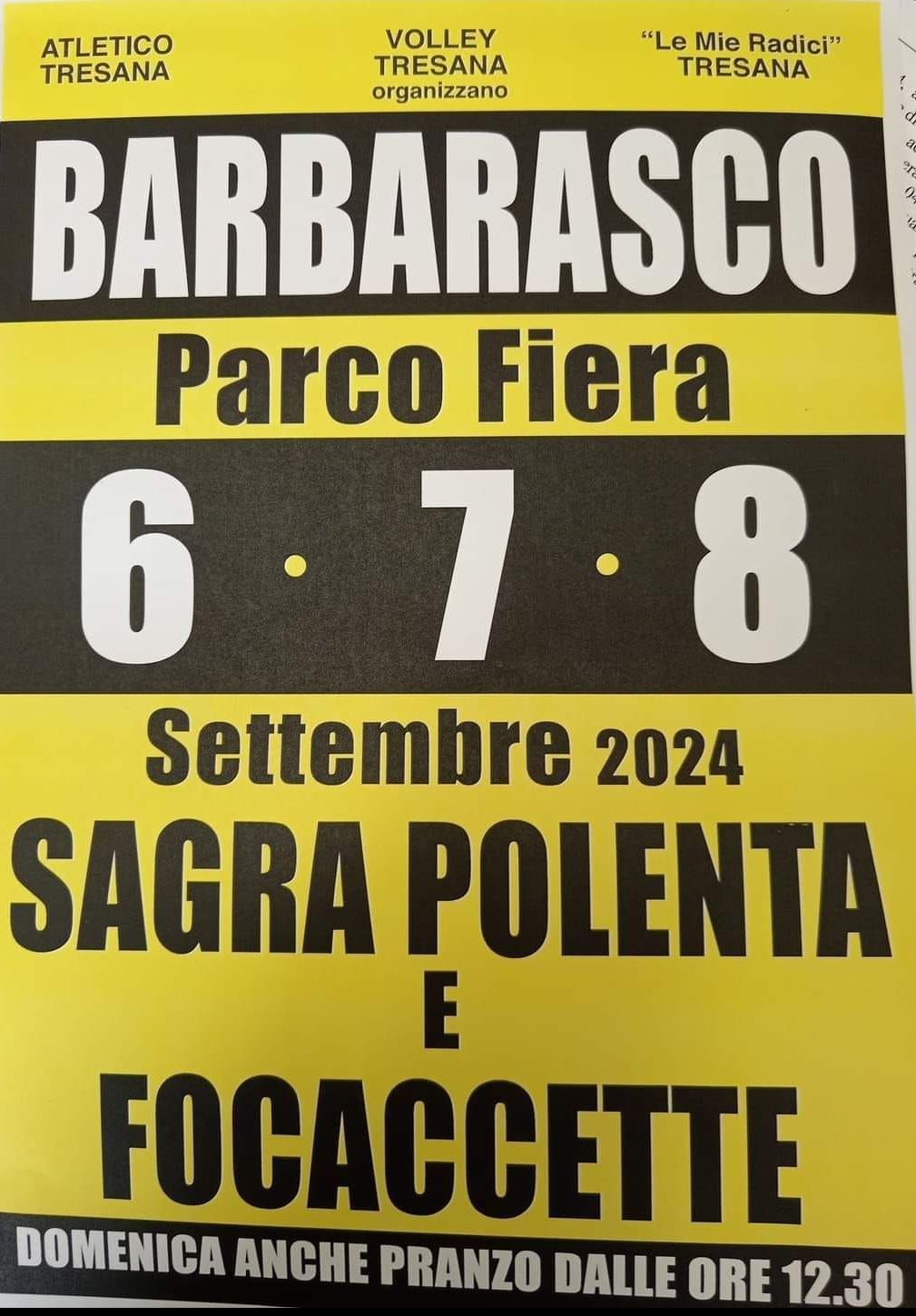 Locandina della Sagra della Focaccetta a Barbarasco, edizione del 2015