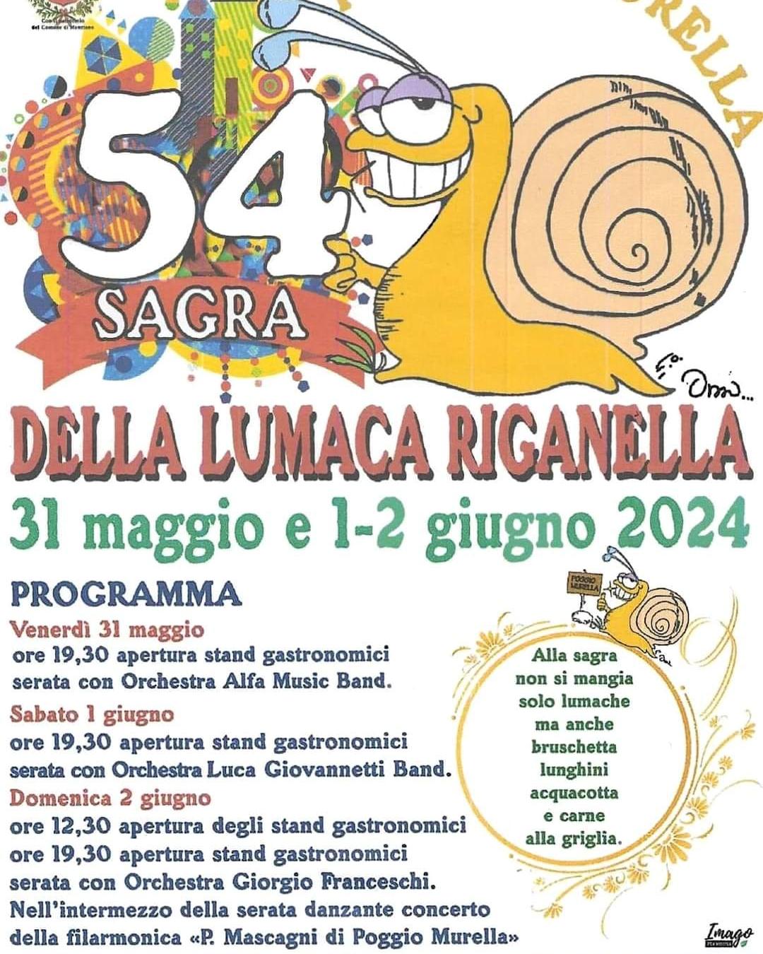 Locandina della Sagra della Lumaca Riganella a Poggio Murella