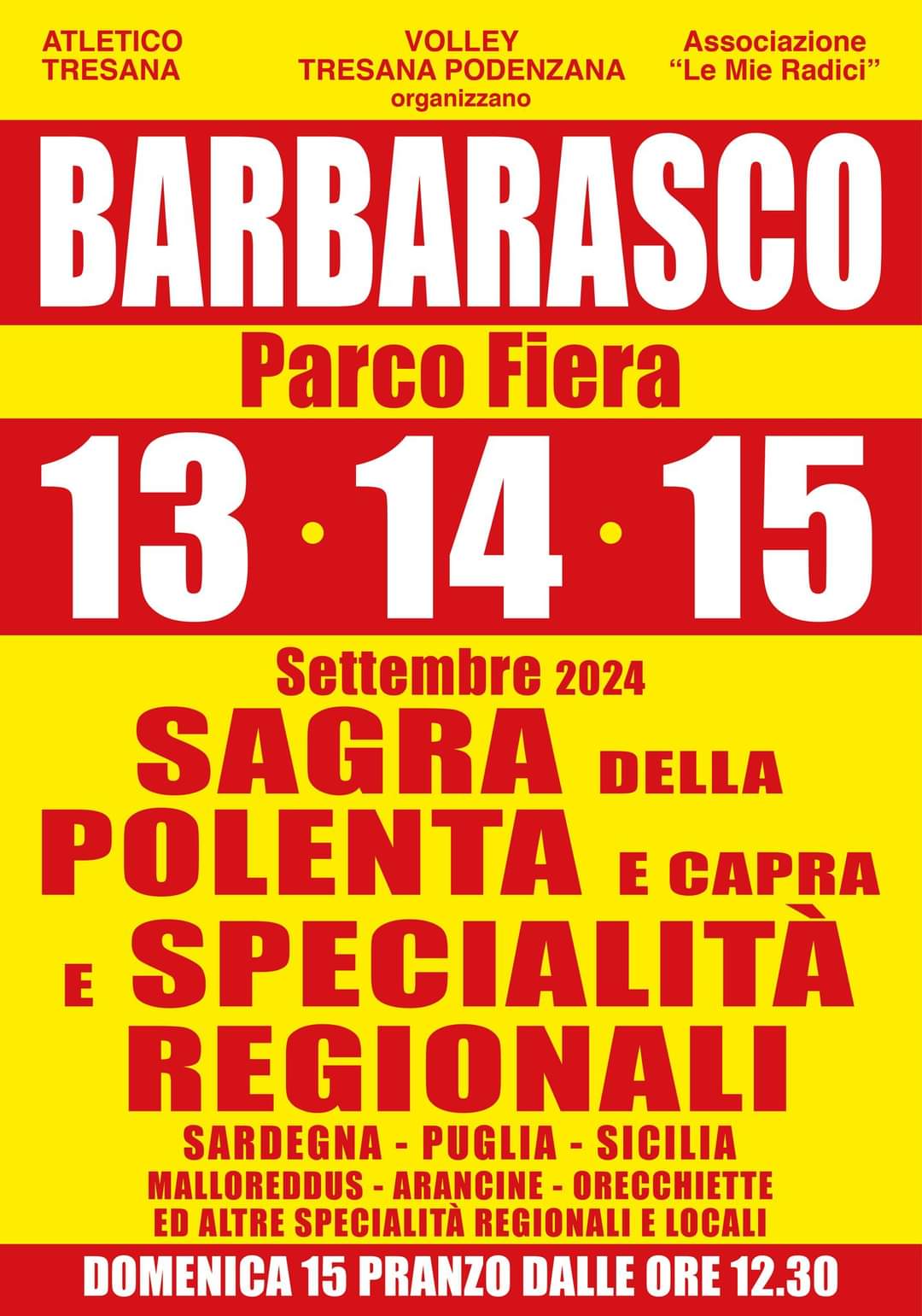 Locandina della Sagra della Focaccetta a Barbarasco, edizione del 2015