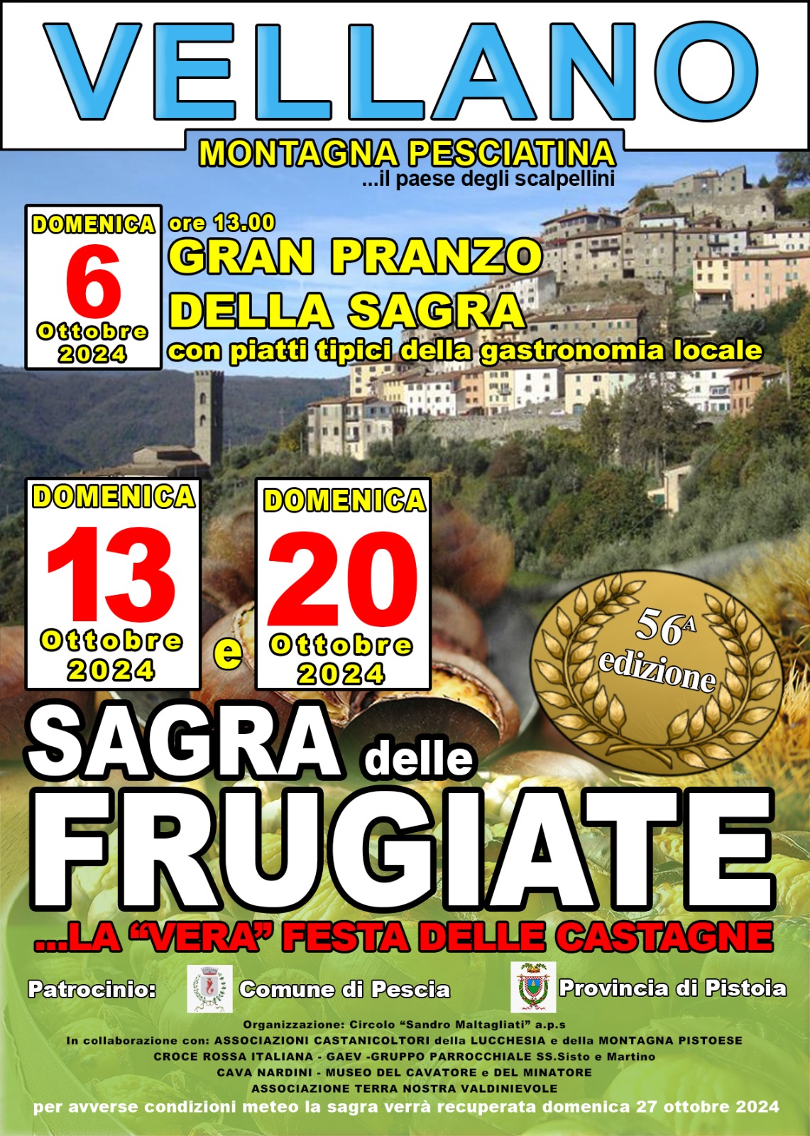 Locandina della Sagra delle Frugiate a Vellano