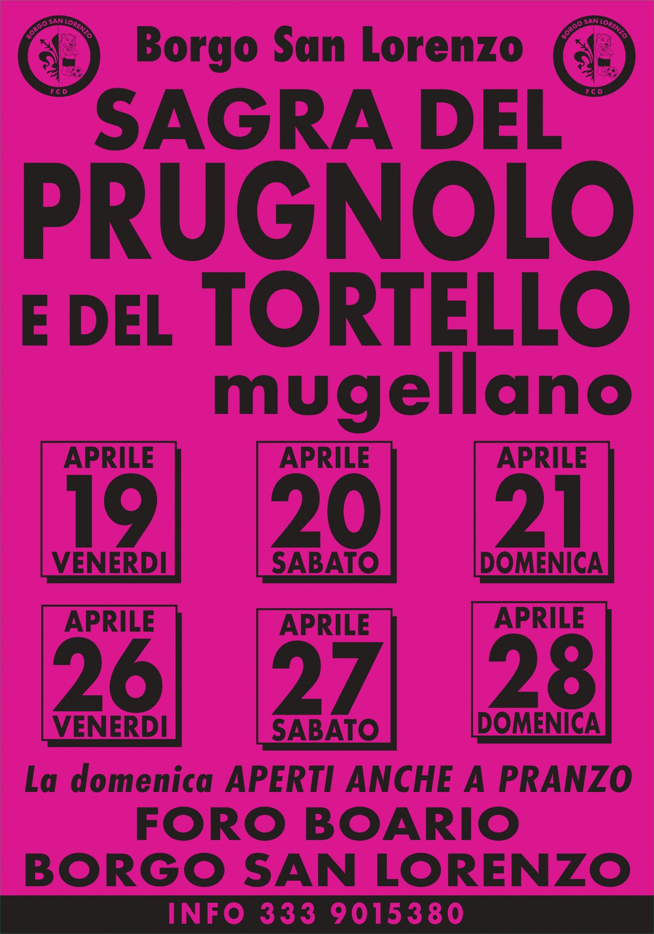 Sagra del Prugnolo e del Tortello Mugellano a Borgo San Lorenzo (FI)