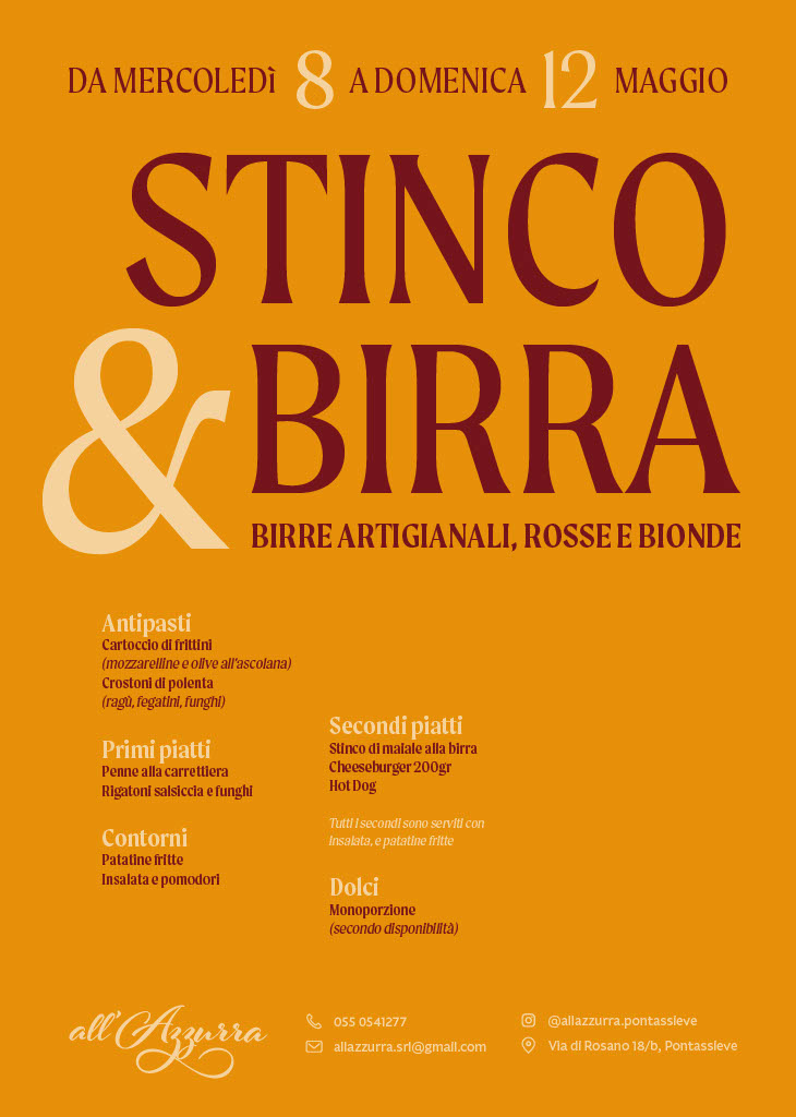 Stinco e birra all'Azzurra