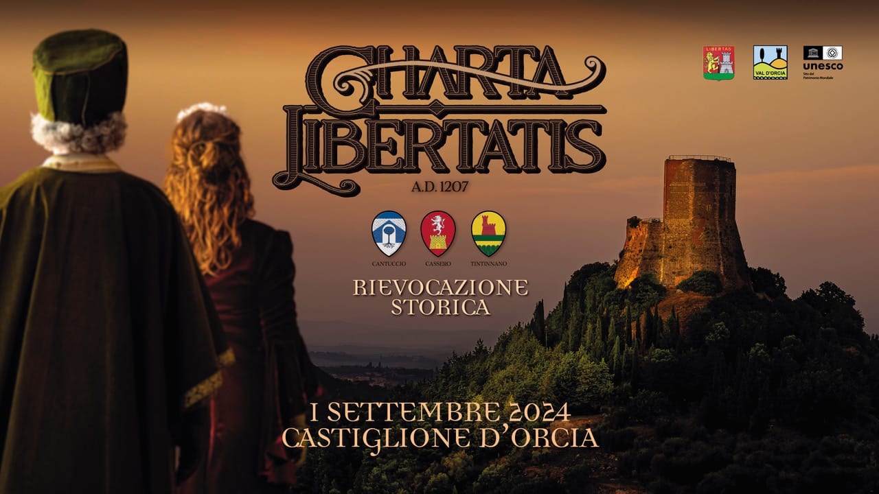 Locandina de Charta Libertatis della Val d'Orcia a Castiglione d'Orcia