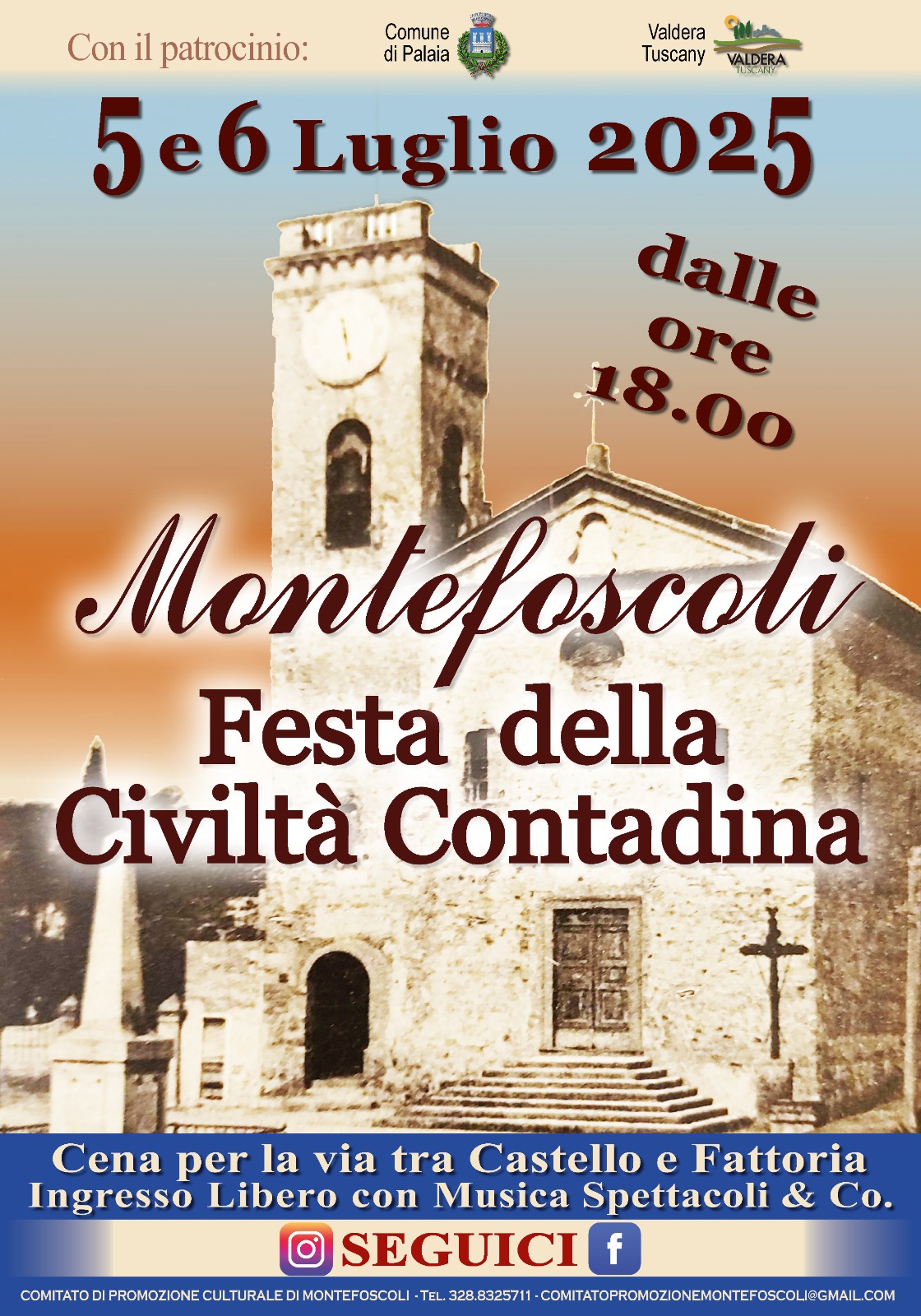 Locandina della festa della civiltà contadina a Montefoscoli (Palaia, PI)