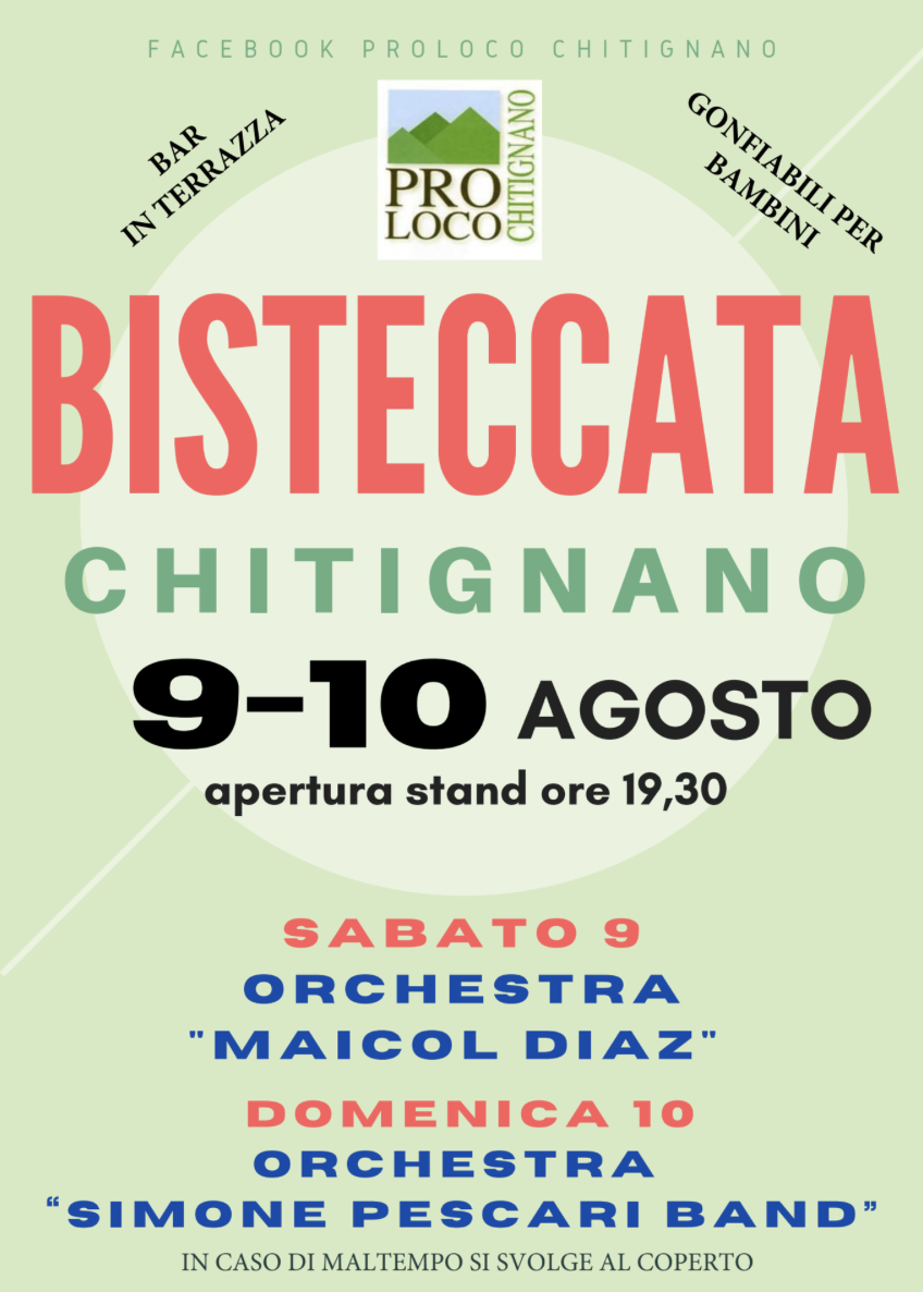 Locandina della Bisteccata a Chitignano (AR)