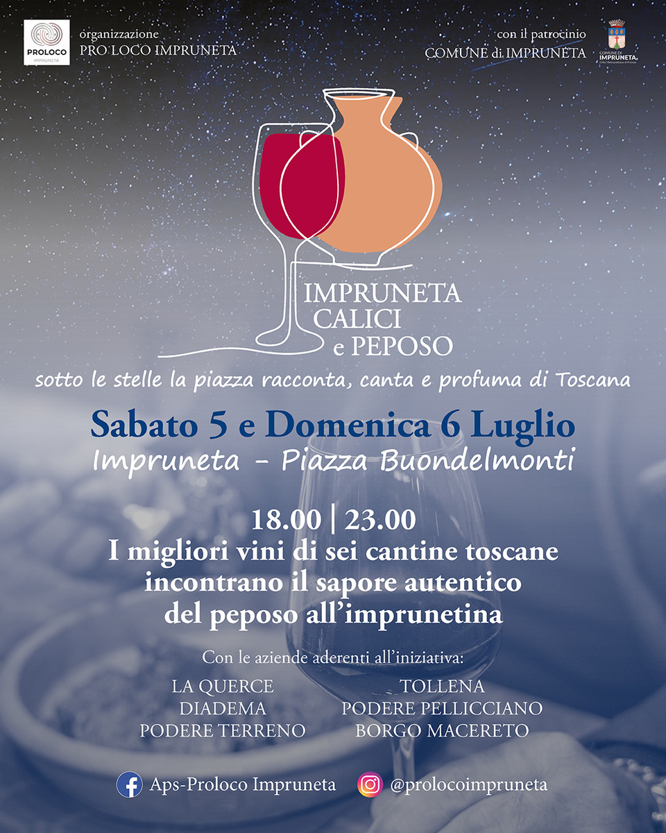 Locandina calici e peposo impruneta