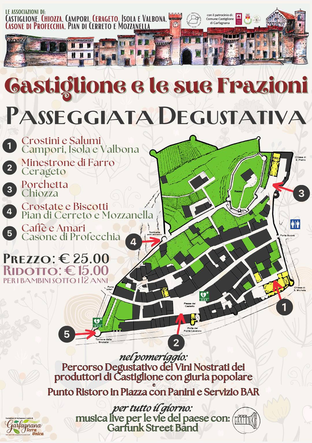 Locandina Castiglione e le sue frazioni - Passeggiata degustativa