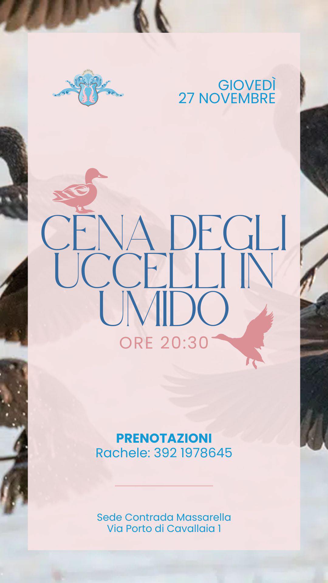 Cena degli uccelli in umido