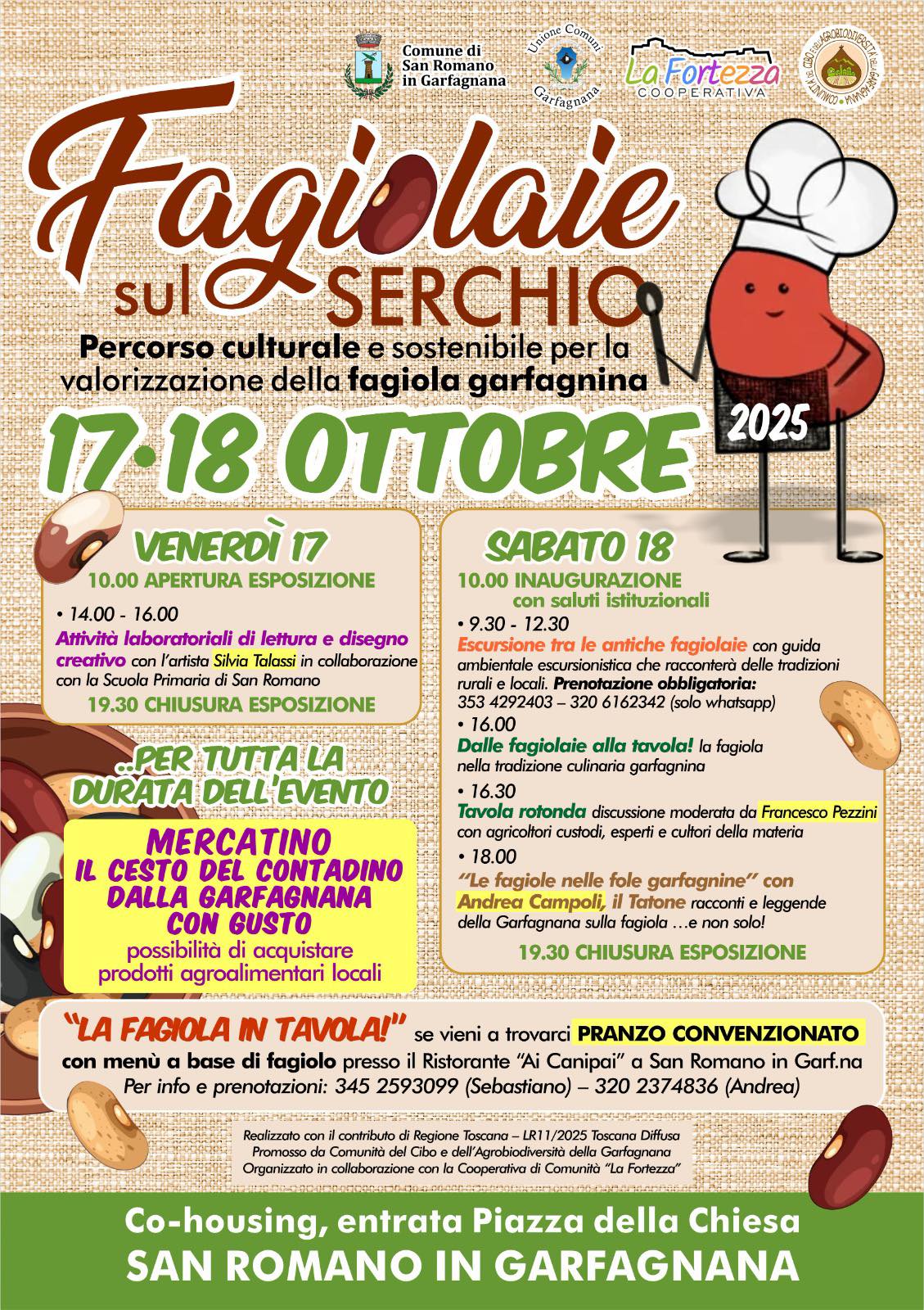 Locandina di Fagiolaie sul Serchio a San Romano in Garfagnana (LU)