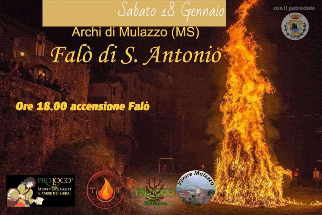 Locandina di Falò di Sant'Antonio a Mulazzo