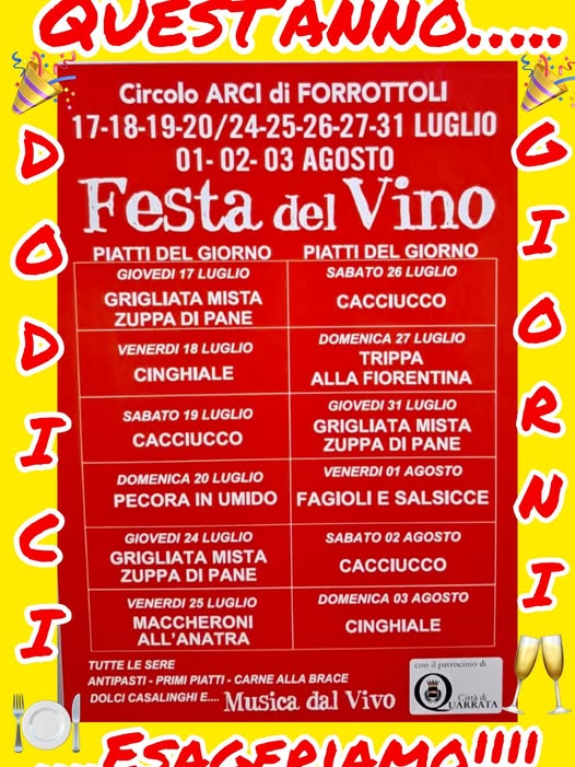 Locandina della Festa del Vino a Forrottoli