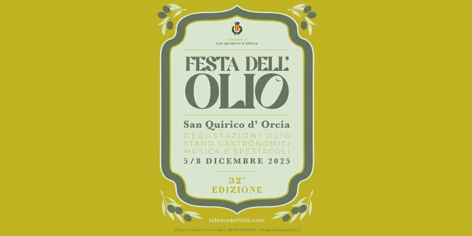 Porgramma della Festa dell'Olio a San Quirico d'Orcia